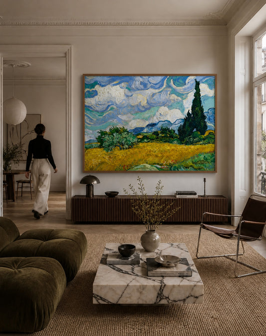 Wheat Field with Cypresses
