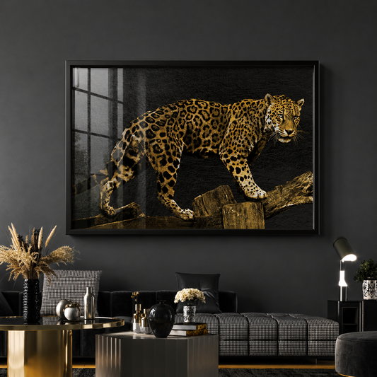 Golden Leopard on Black