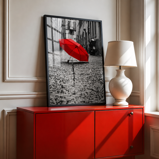 Red Umbrella in the Alley