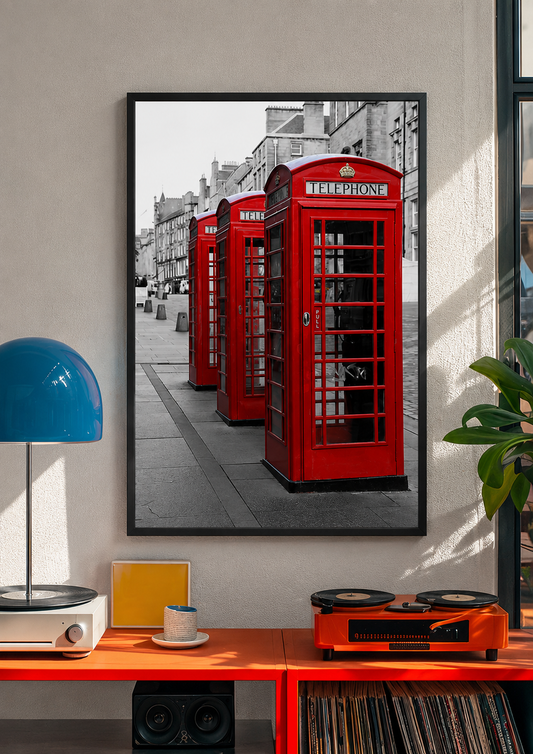 Three Red Telephone Booths
