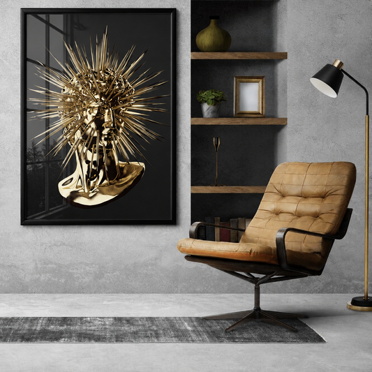 Golden Spiked Bust Statue