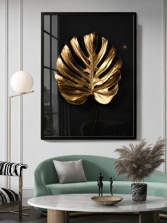 Golden Monstera Single Leaf