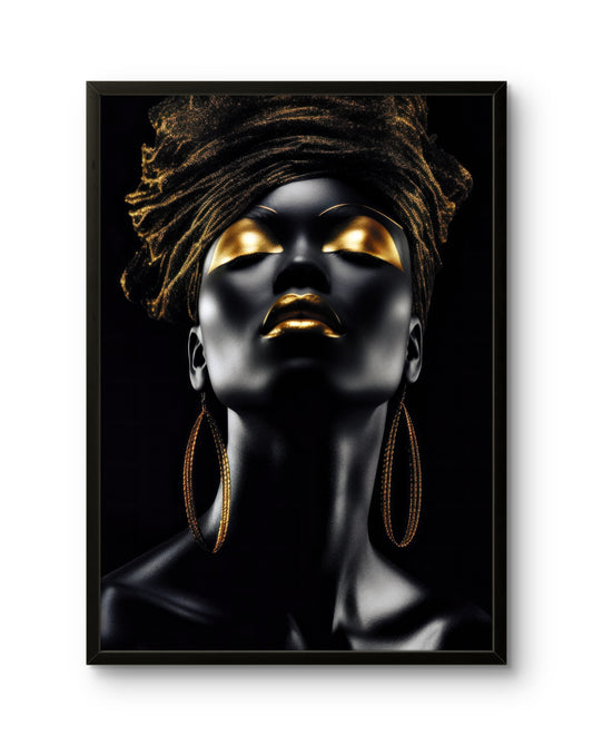 Golden Ascend Black & Gold Woman Portrait