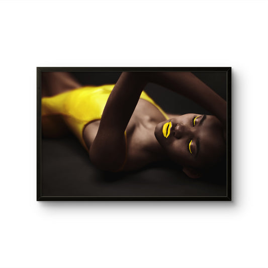 Yellow Dream Neon Beauty Portrait