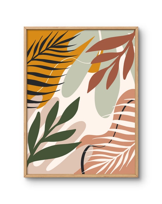 Tropical Abstract Leaf Wall Art