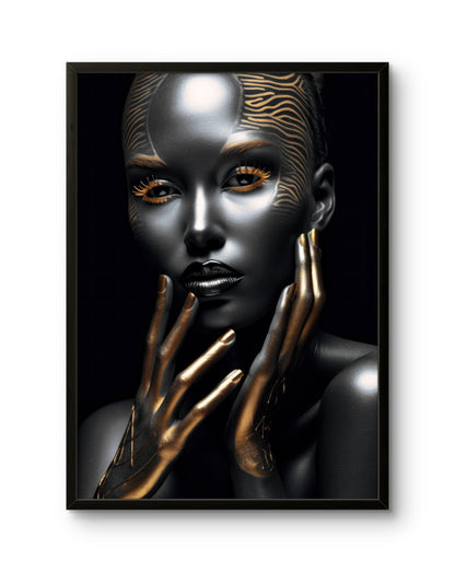 Golden Lines  Futuristic Portrait