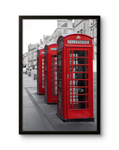Three Red Telephone Booths