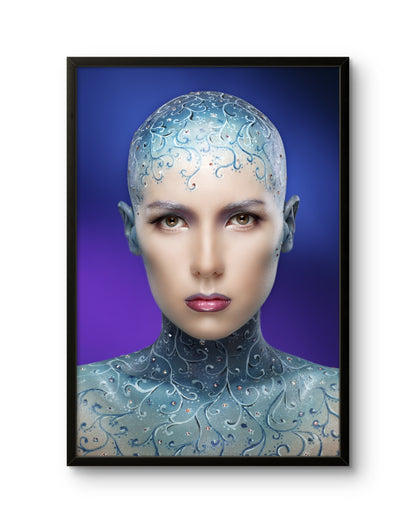 Ice Queen Art Blue Fantasy Woman Portrait