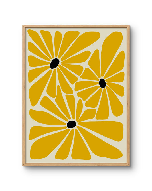 Abstract Yellow Botanical Flowers