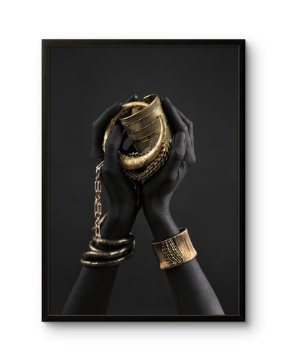 Golden Jewelry Hands