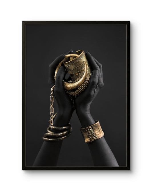 Golden Jewelry Hands
