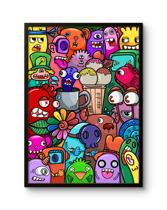 Playful Doodle Crowd ���' Candy Chaos