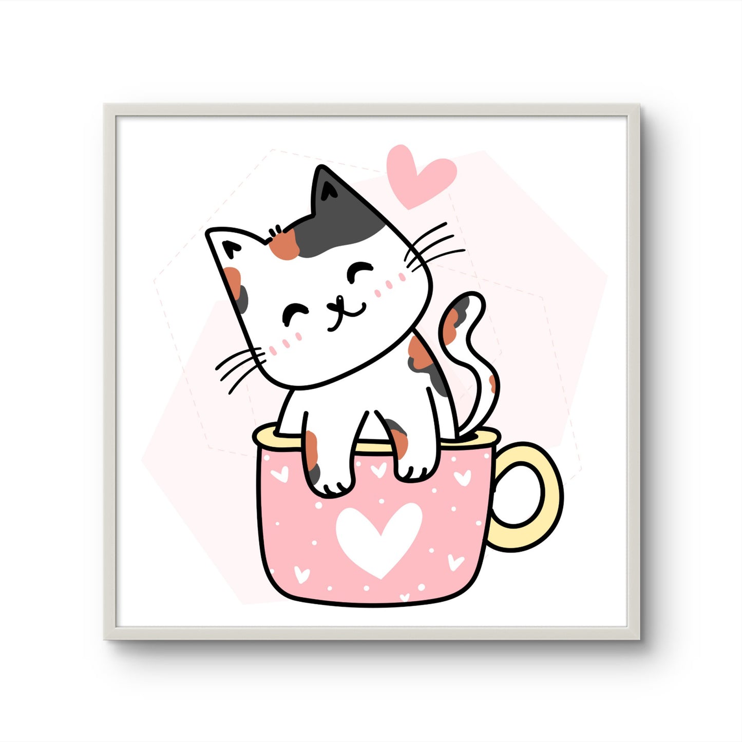 Cute Kitten in Pink Mug
