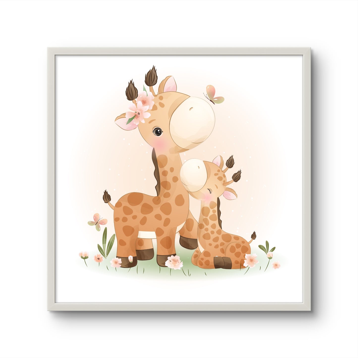 Giraffe Mother and Baby