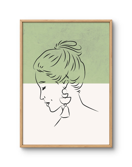 Elegant Profile Minimal Line Art