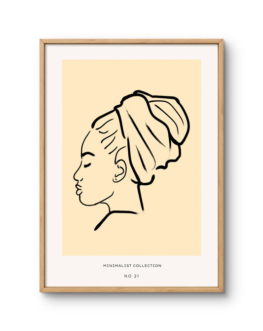 Minimalist Muse Female Profile Line Art