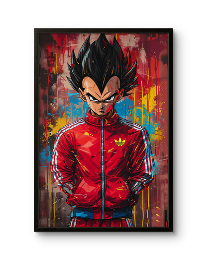Vegeta Red Adidas Street Art