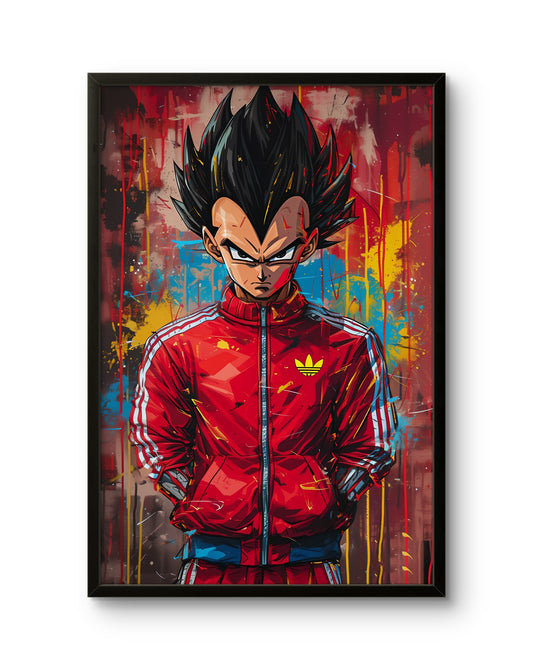 Vegeta Red Adidas Street Art