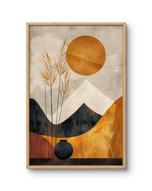 Abstract Vase & Sun
