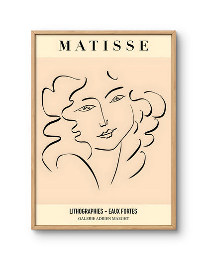 Matisse Lithographies (Female Portrait Line Drawing)