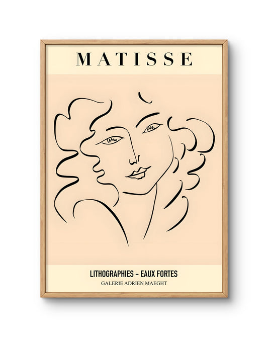 Matisse Lithographies (Female Portrait Line Drawing)