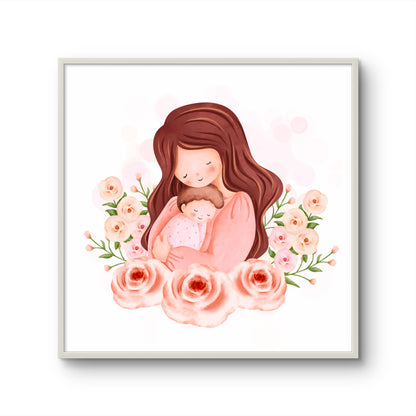 Mother and Baby with Blush Roses