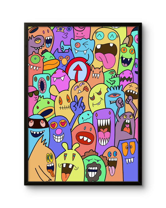 Playful Doodle Crowd ���' Pop Carnival