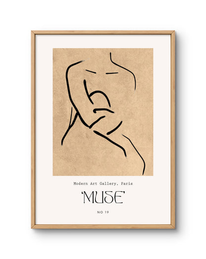 Muse No. 19 Minimal Face Line Art