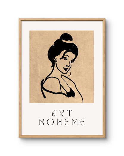 Art Boheme Feminine Portrait Sketch