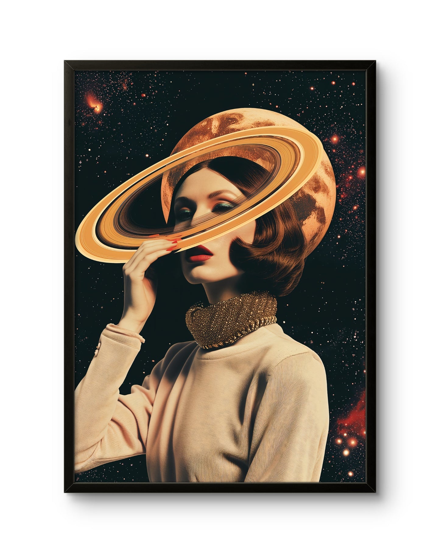 Cosmic Lady Saturn Hat Poster