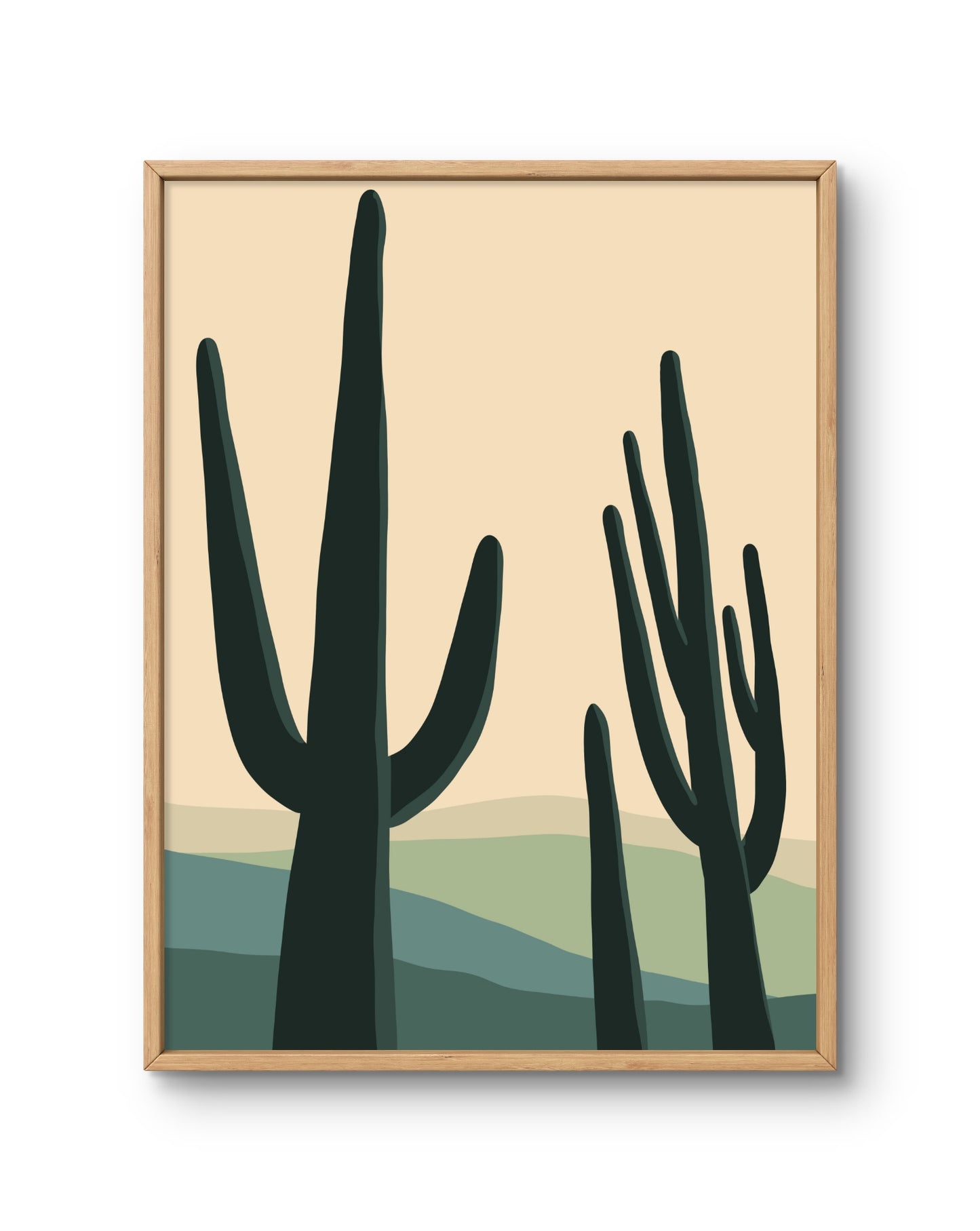 Minimal Cactus Silhouette Landscape