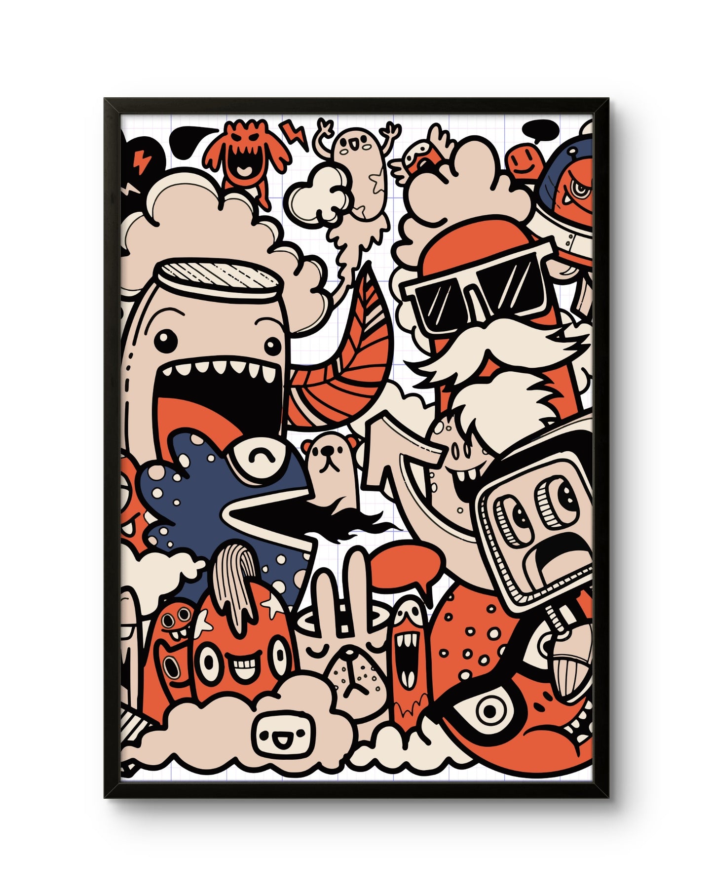 Playful Doodle Crowd ���' Cloudy Characters