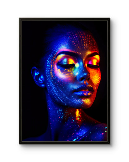 UV Glow Face Neon Body Paint Portrait