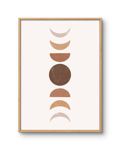 Neutral Moon Phases Abstract Wall Art