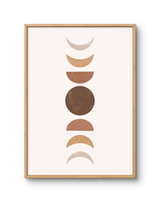 Neutral Moon Phases Abstract Wall Art