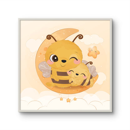 Mama Bee and Baby on the Moon