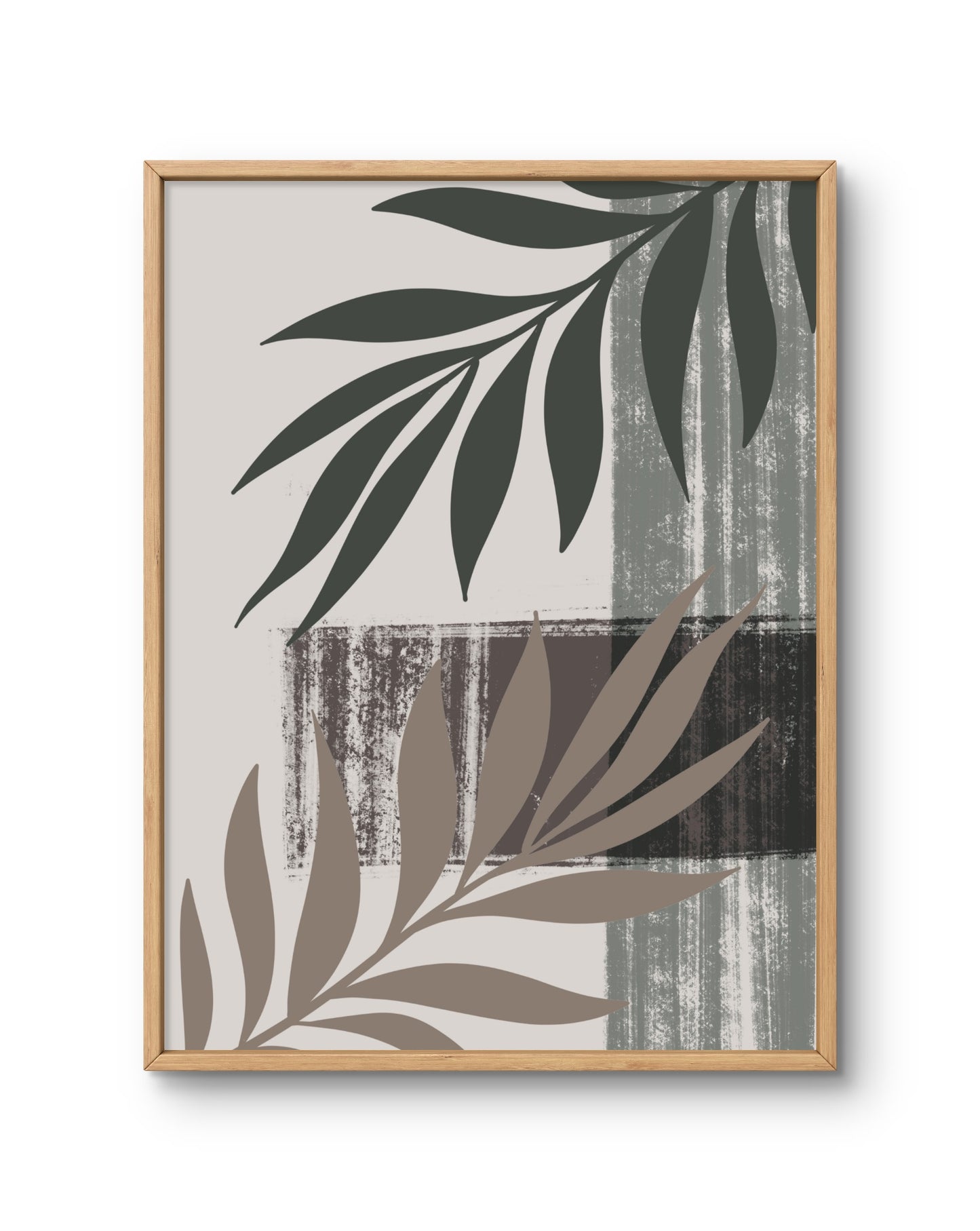 Neutral Leaves Textured Botanical Art