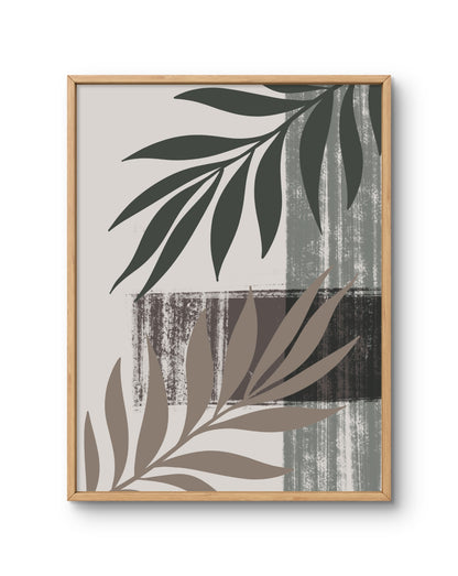 Neutral Leaves Textured Botanical Art
