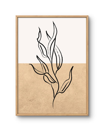 Minimal Botanique Line Leaf Study