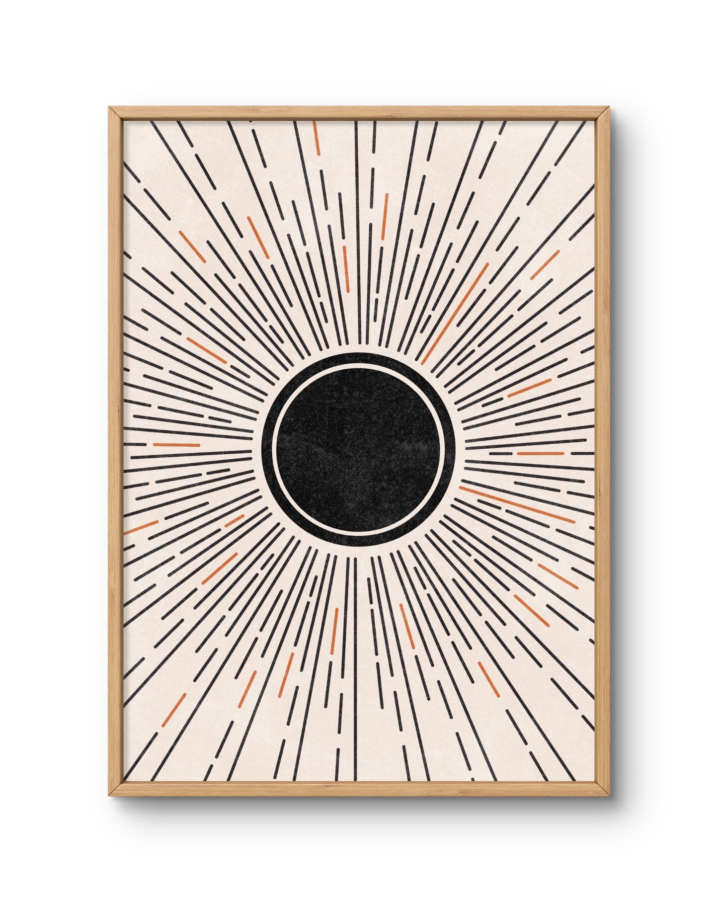 Sun Rays Full Circle (black center)