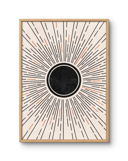 Sun Rays Full Circle (black center)