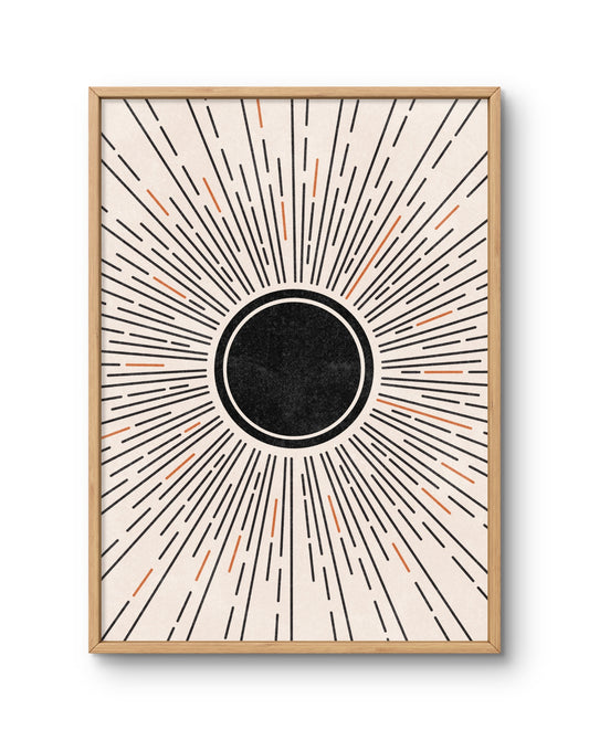 Sun Rays Full Circle (black center)