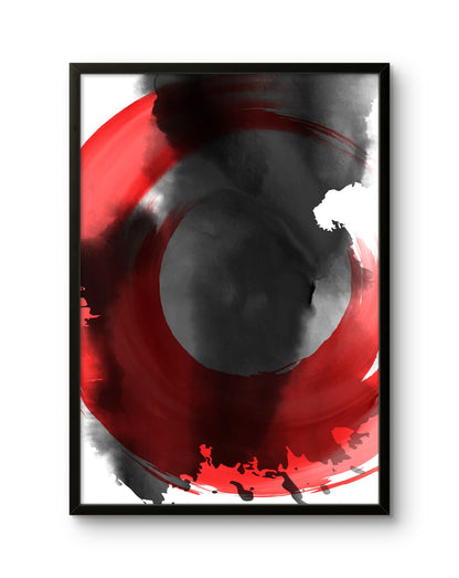 Black & Red Circular Abstract