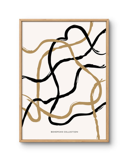 Abstract Black & Beige Lines