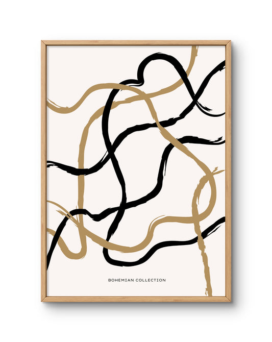 Abstract Black & Beige Lines
