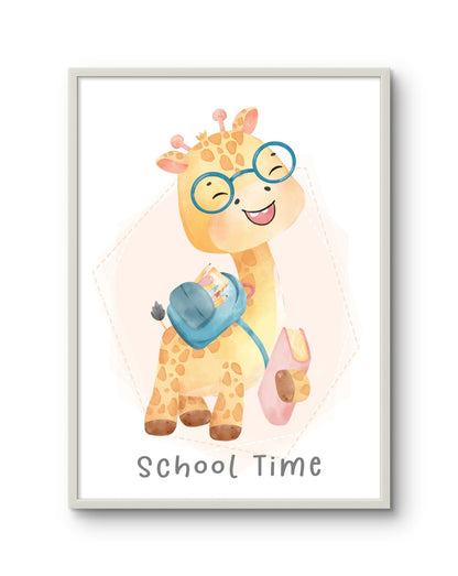 Giraffe with Backpack & Book