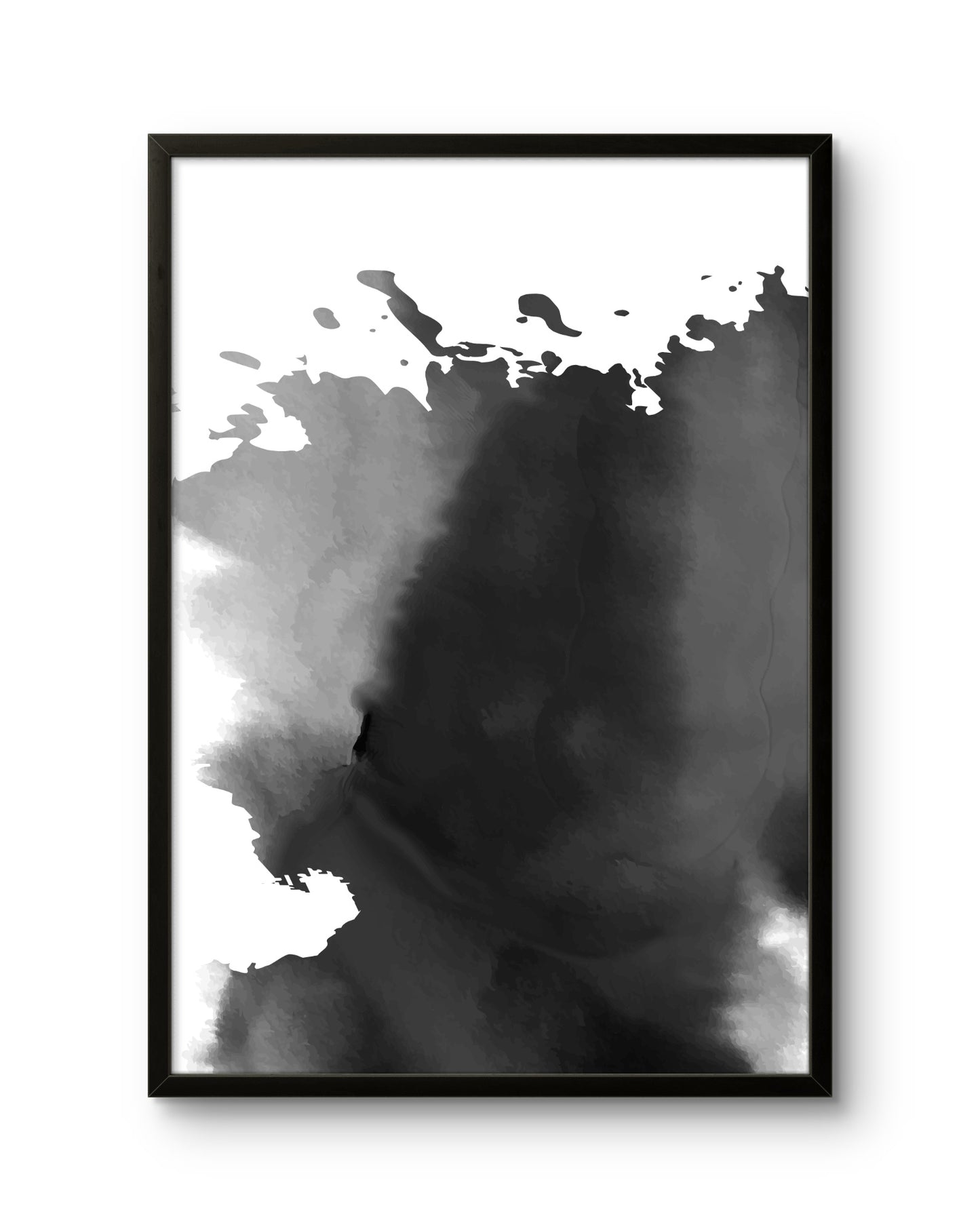 Black Minimal Watercolor Abstract