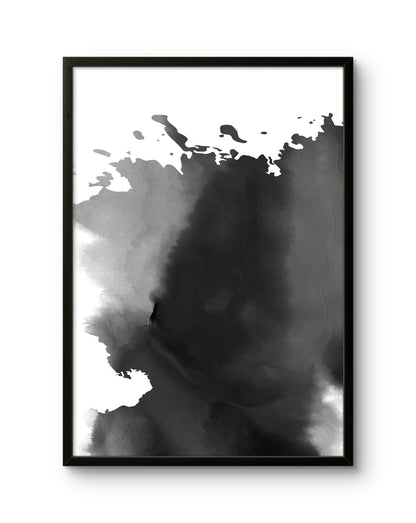 Black Minimal Watercolor Abstract