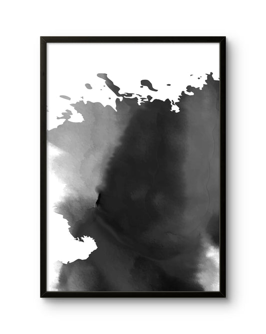 Black Minimal Watercolor Abstract