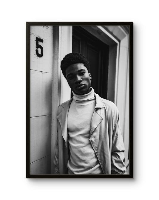Urban Confidence Black & White Street Portrait